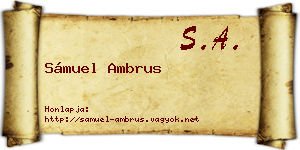 Sámuel Ambrus névjegykártya